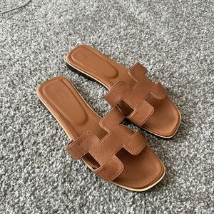 Brown Slide Sandals